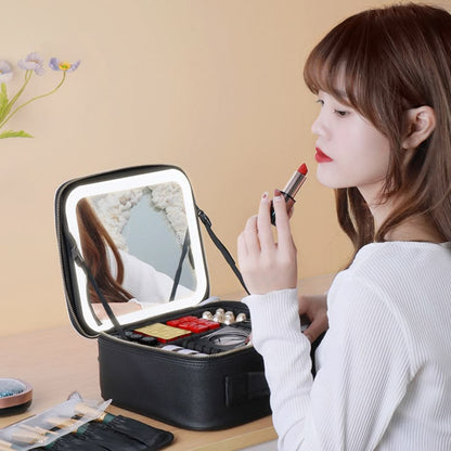 Lighted LED Travel Makeup Organizer Bag | Portable LED Illuminated Cosmetic Bag