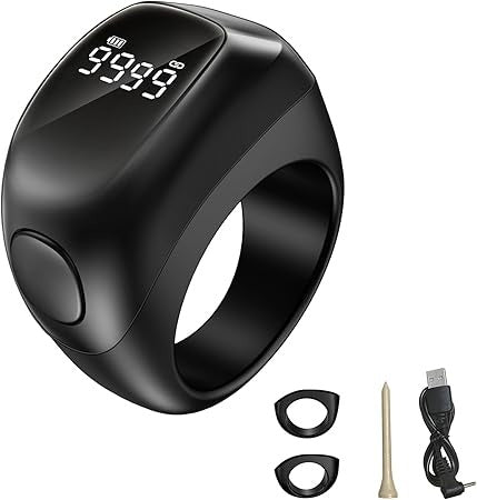 Digital Tasbih Ring OLED Screen Zikr Counter| Smart Zikr Ring OLED Display Tally Counter
