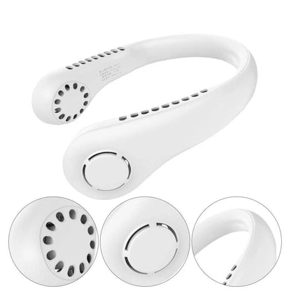 Portable USB Bladeless Neck Cooling Fan | 360° Bladeless Rechargeable Hanging Neck Fan